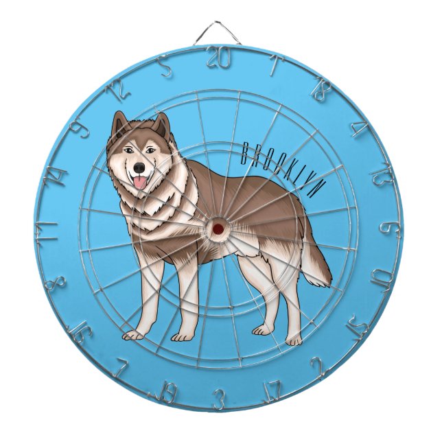 Tabla Dardos Siberian husky cartoon illustration (Frente)