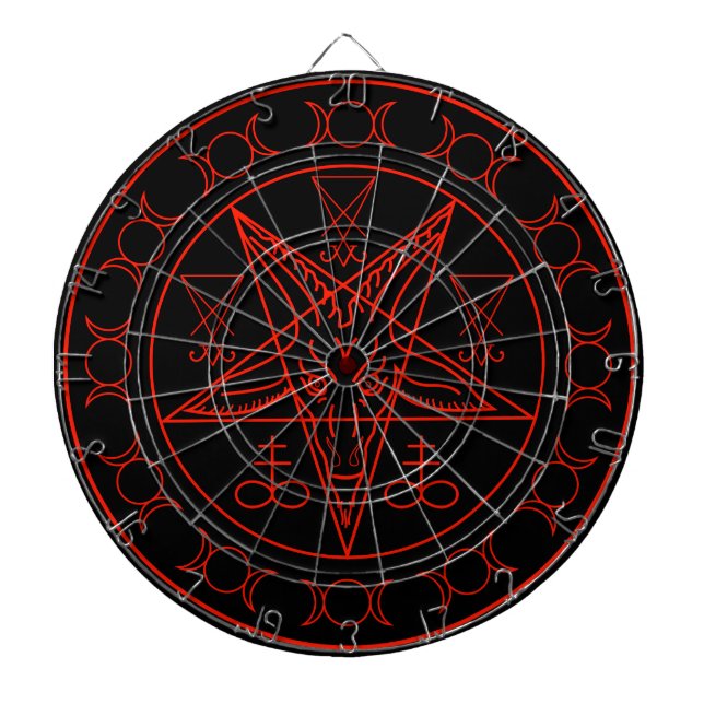 Tabla Dardos Sigil da lua tripla de Baphomet e sigil do lucifer (Frente)