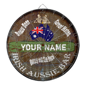 Tabla Dardos Sinal australiano irlandês personalizado do bar
