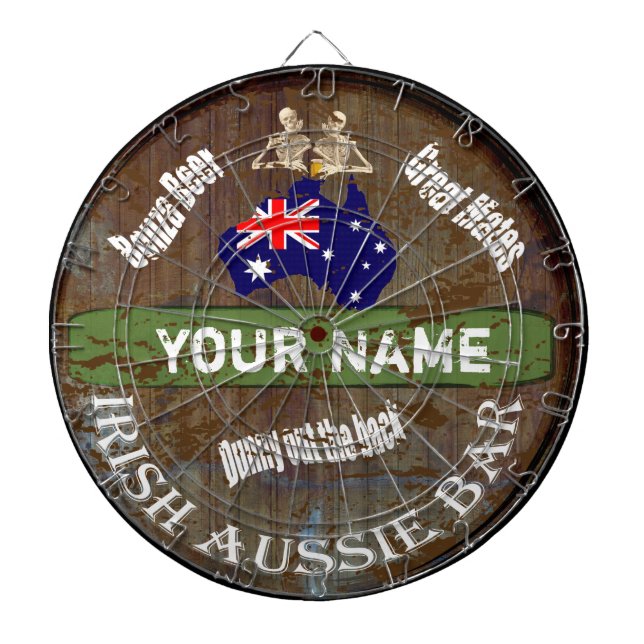 Tabla Dardos Sinal australiano irlandês personalizado do bar (Frente)