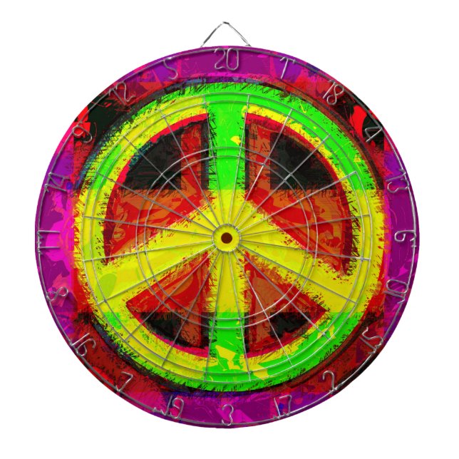 Tabla Dardos Sinal de Paz de Arte Retroativa de 60 anos (Frente)
