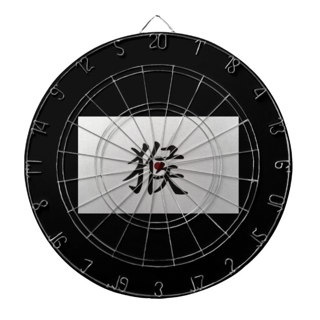 Tabla Dardos Sinal zodiótico chinês preto macaco (Frente)