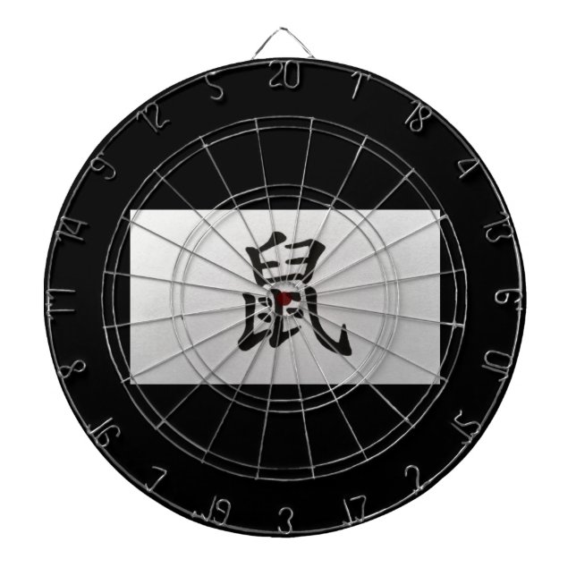 Tabla Dardos Sinal zodiótico chinês - preto rato (Frente)