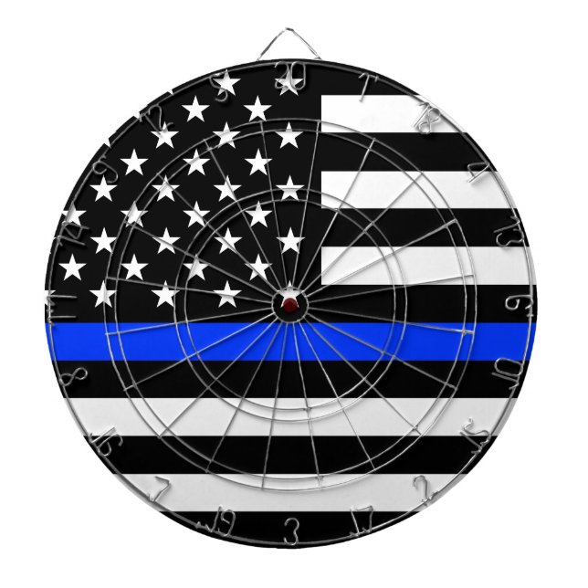 Tabla Dardos Sinalizador da Polícia de Linha Azul-Fino (Frente)