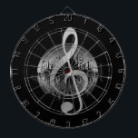 Tabla Dardos Sintonização Deliciosa - Prata<br><div class="desc">Arte vetorial original de uma nota musical.</div>