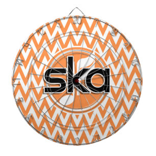 Tabla Dardos Ska; Orange e White Chevron