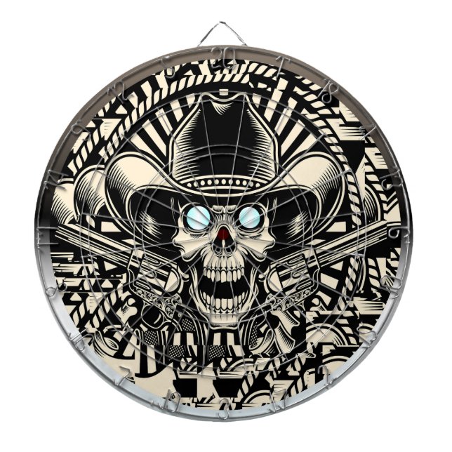 Tabla Dardos SKULL e GUNS Dartboard (Frente)