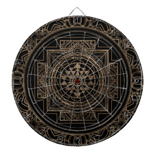 Tabla Dardos Sri dourado Yantra/Sri Chakra nos lótus