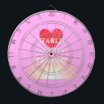 Tabla Dardos Starlit Hearts Fashion Red Heart Shine<br><div class="desc">No Starlit Hearts Fashion,  nosso conselho vermelho de dardo vermelho com um coração vermelho esmaecido,  um sol brilhante,  e um pano de fundo rosa são uma adição de excelente à sua cozinha e um belo presente para qualquer celebração ou evento.</div>