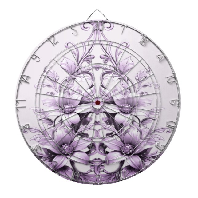 Tabla Dardos Stylish Purple Flowers Dartboard (Frente)