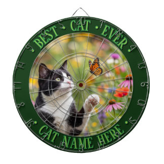 Tabla Dardos Sua Foto de Gato Personalizada & Tipografia BORDA