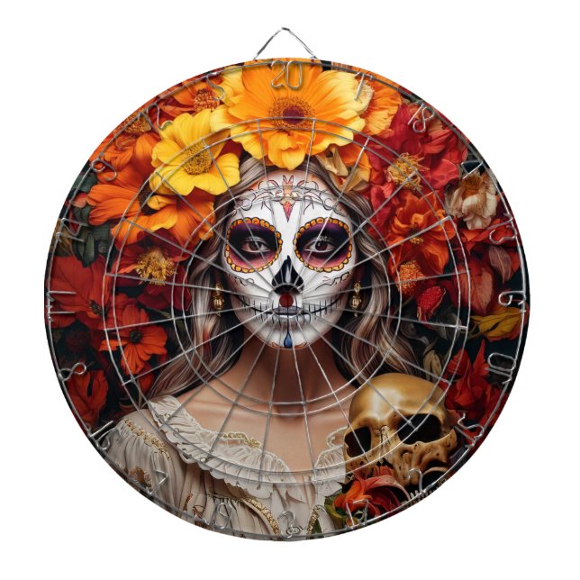 Tabla Dardos Sugar Skull Lady Dartboard (Frente)