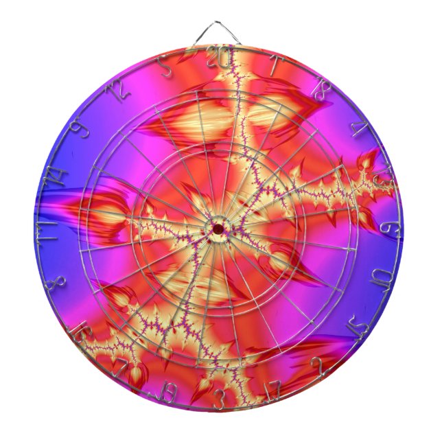 Tabla Dardos Super Hot Fiery Fizzure Fractal Abstrato Art (Frente)