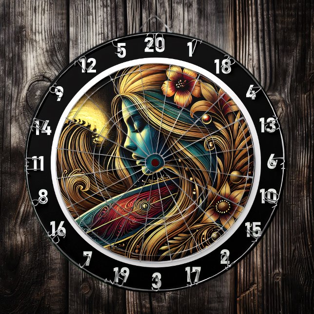 Tabla Dardos Surfer Ouro Sunset Glow Art (Criador carregado)