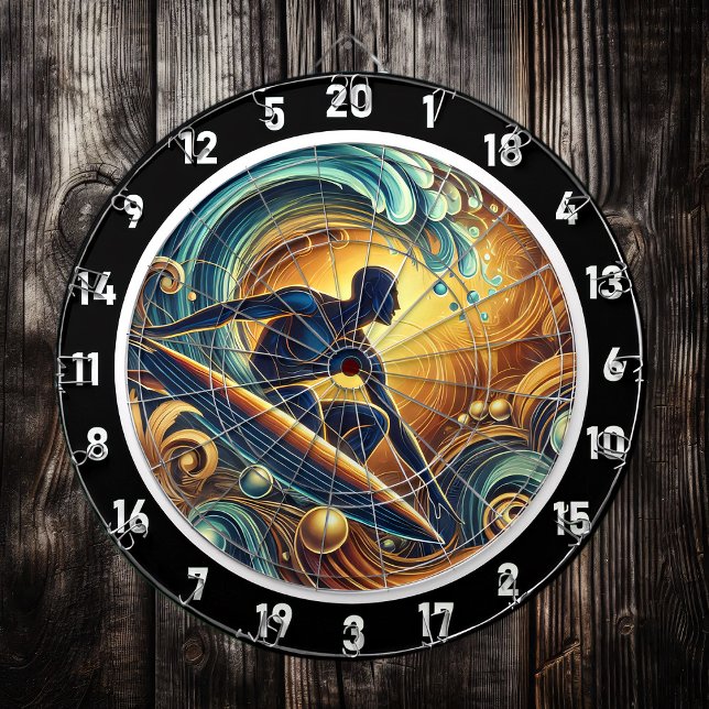 Tabla Dardos Surfer Sunset na Wave Wall Art (Criador carregado)