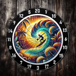 Tabla Dardos Surfer Sunset Wave Trabalho de arte