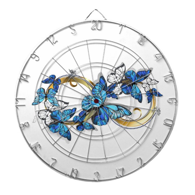 Tabla Dardos Symbol Infinity of Blue Morpho Butterflies (Frente)