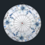 Tabla Dardos Tabuleiro Azul Botânico<br><div class="desc">Belo Quadro de Flores Azuis Botânicas</div>