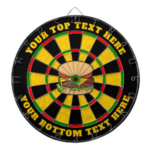 Tabla Dardos Tabuleiro Cheeseburger com Texto Personalizado