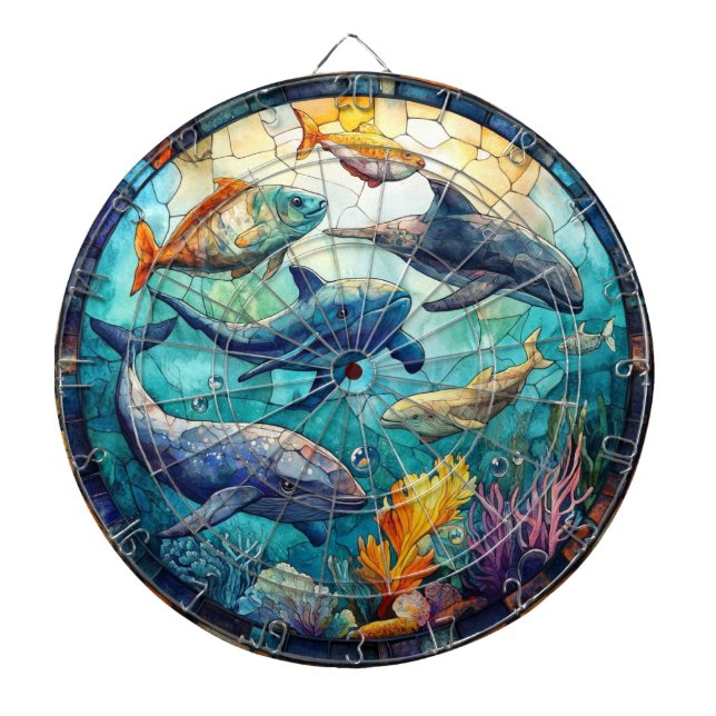 Tabla Dardos Tabuleiro de Arte de Animais do Oceano (Frente)