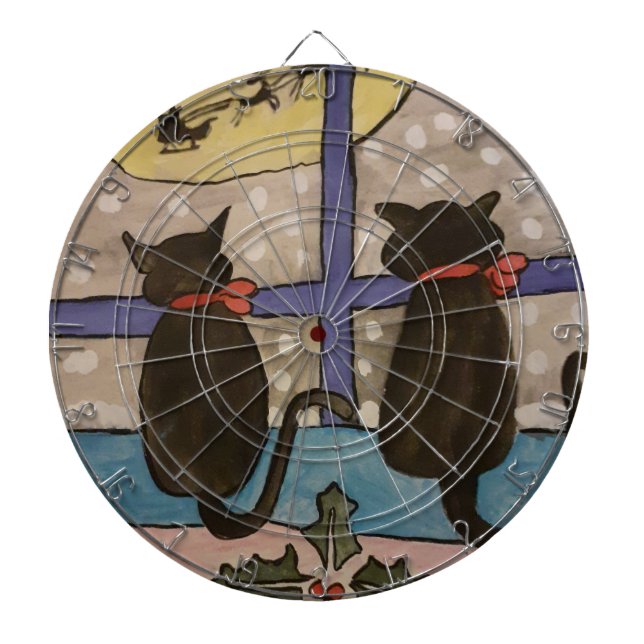 Tabla Dardos Tabuleiro de Natal de Gato Negro (Frente)