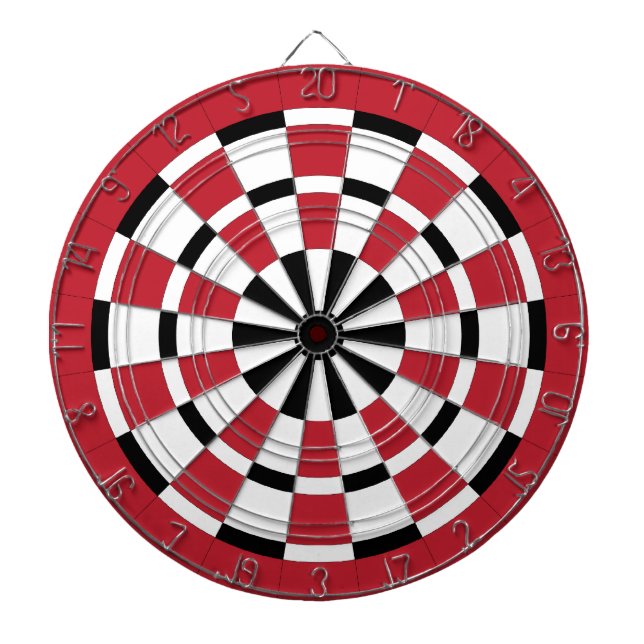 Tabla Dardos Tabuleiro Preto Branco e Vermelho (Frente)