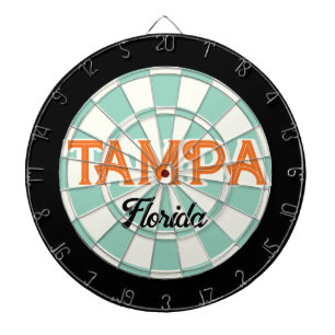 Tabla Dardos TAMPA Flórida Texto laranja claro branco-claro