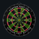 Tabla Dardos Tartan Verde, Preto, Vermelho e Branco<br><div class="desc">Amostra de tartã verde,  preto,  vermelho e branco. Dois campos de texto personalizados no círculo externo.</div>
