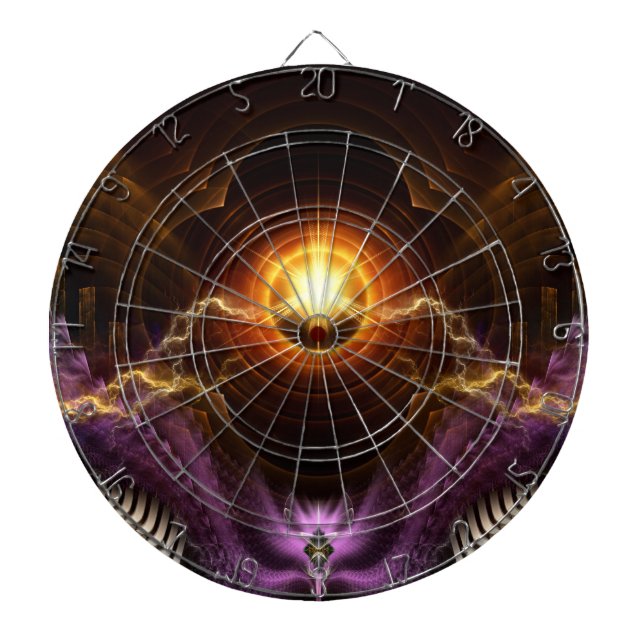Tabla Dardos Tesouro De Arte Fractal Noturna (Frente)