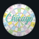 Tabla Dardos Texto do Amarino de Chicago nas cores branca e pas<br><div class="desc">Chicago Aquamarine Colorida Text on White and Pastel Colors Dart Board Game Incluindo 6 Brass Darts 🎯 Personalizar com seu texto ou nome selecionando a opção de personalização. Informe-me se você tiver perguntas adicionais e porque o suporte ao cliente da Zazzle trata da experiência do cliente que você pode alcançar...</div>