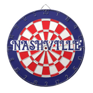 Tabla Dardos (texto editável) NASHVILLE TN White Red Marinho Bl