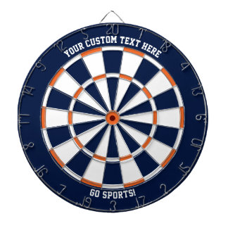 Tabla Dardos Texto Personalizado Chicago Esportes Blue Orange