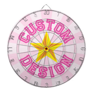 Tabla Dardos Texto Personalizado Da rosa claro Com Design De Es