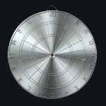 Tabla Dardos Textura de prata metálica minimalista<br><div class="desc">Uma textura metálica de prata elegante parece aço escovado. Design minimalista simples e moderno.</div>