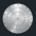 Tabla Dardos Textura de prata metálica minimalista<br><div class="desc">Textura metálica elegante de prata escovada com aspecto de alumínio. Design minimalista simples e moderno.</div>