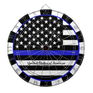 Tabla Dardos Thin Blue Line Darts & American Flag Police / EUA