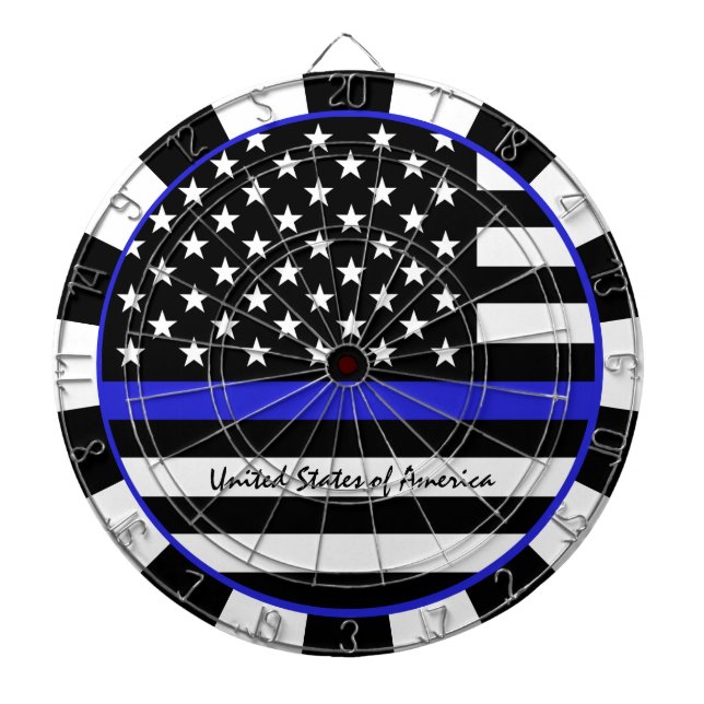 Tabla Dardos Thin Blue Line Darts & American Flag Police / EUA (Frente)