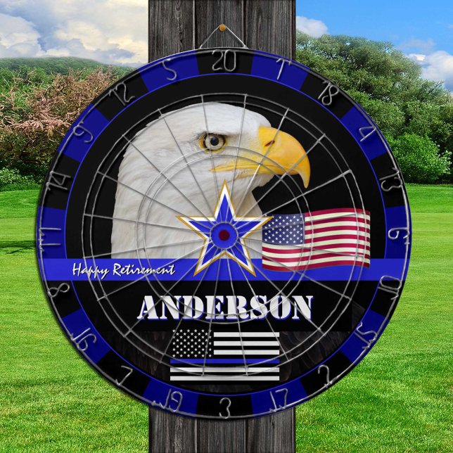 Tabla Dardos Thin Blue Line, Darts & American Flag Police / EUA (Criador carregado)