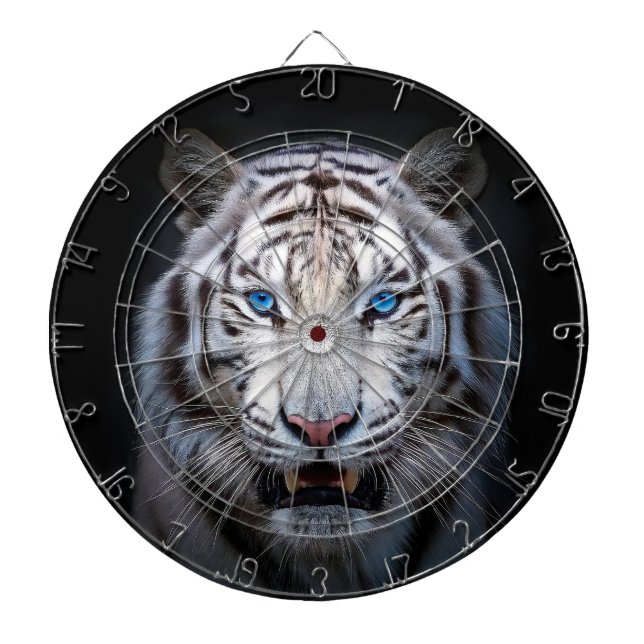 Tabla Dardos Tigre Branco Olhos Azuis (Frente)