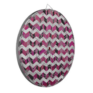 Tabla Dardos Tigre Chevron, Rosa Quente e Impressão Preto