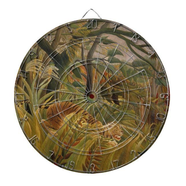 Tabla Dardos Tigre surpreendido em uma tempestade tropical (Frente)