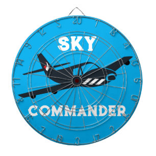 Tabla Dardos Tipografia Sky Commander, Avião Voando,Aviação
