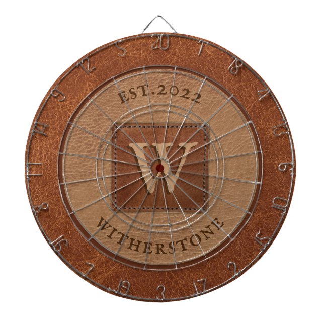 Tabla Dardos Tom Marrom Castanho Tom de Couro (Frente)