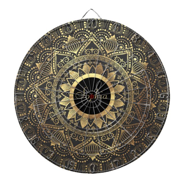 Tabla Dardos Trabalho de arte de ouro elegante (Frente)