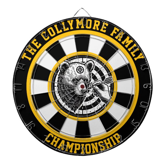 Tabla Dardos Trabalho de arte do Urso Grizzly Alvo (Frente)