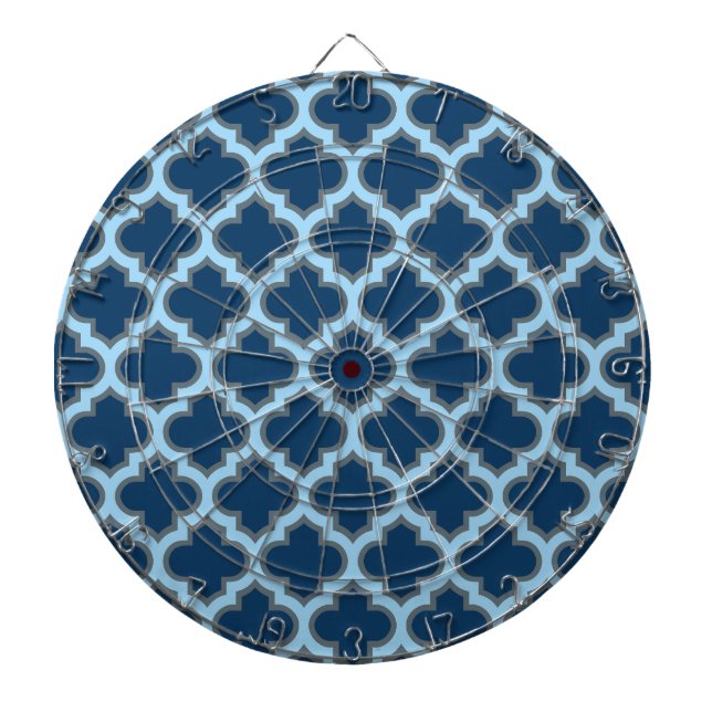 Tabla Dardos Trellis Azul e Bebê, Latite, Quatrefoil (Frente)