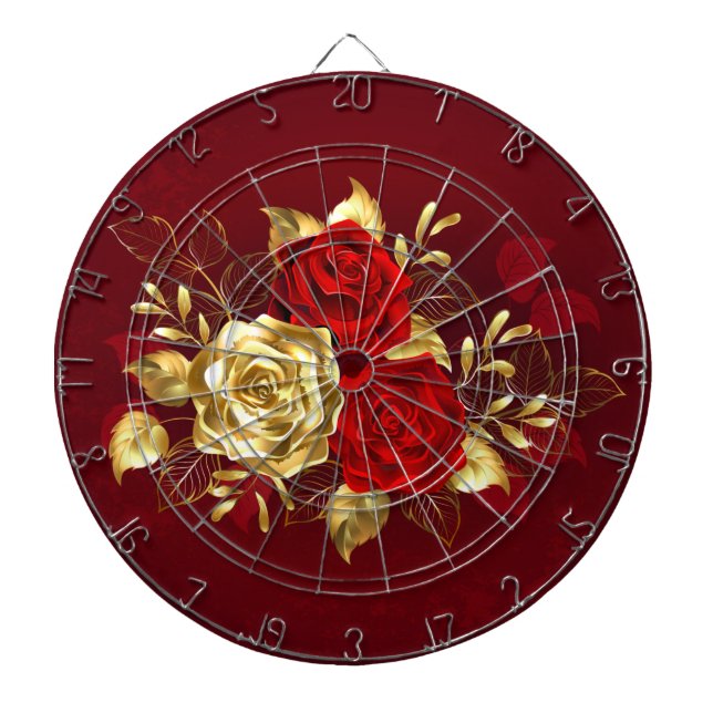 Tabla Dardos Três Rosas de joalharia (Frente)