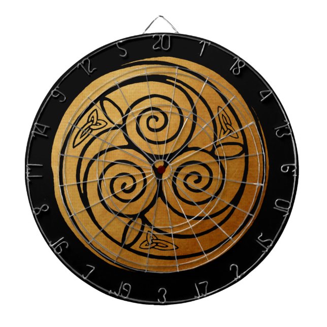 Tabla Dardos Triple Celtic Knot Swirl Mandala (Frente)