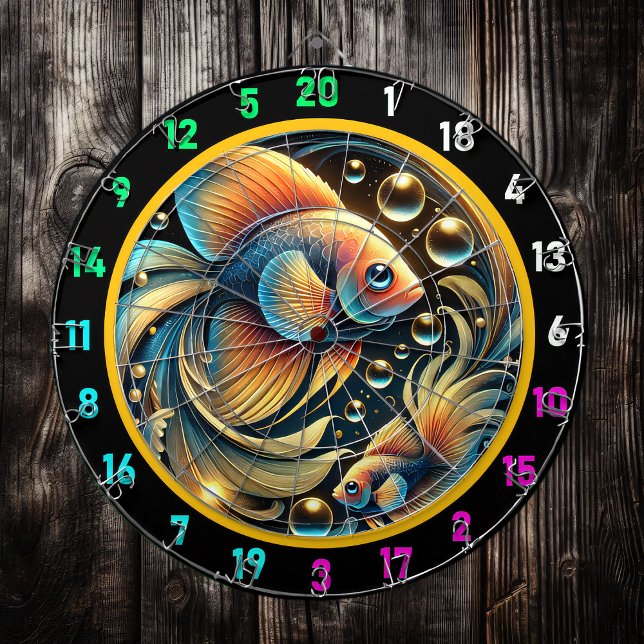 Tabla Dardos Tropical Betta Splash Dartboard Design (Criador carregado)