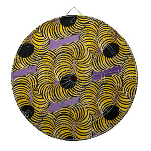 Tabla Dardos Túnel Abstrato Um Amarelo Preto Roxo Alucinante
